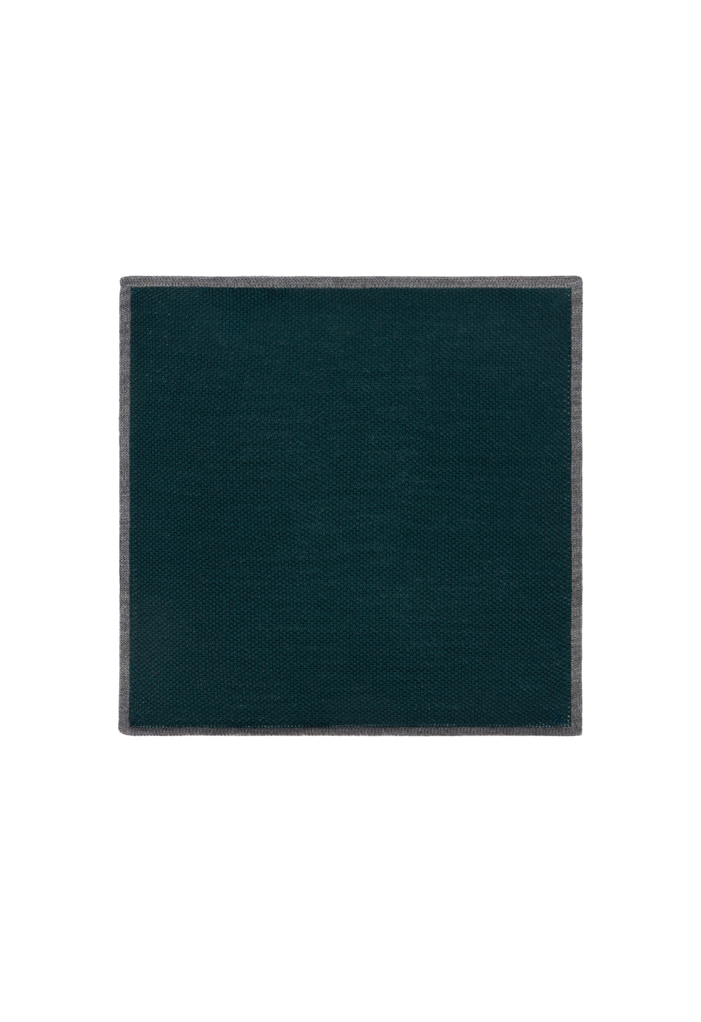 Green Silk pocket square with contrasting piping