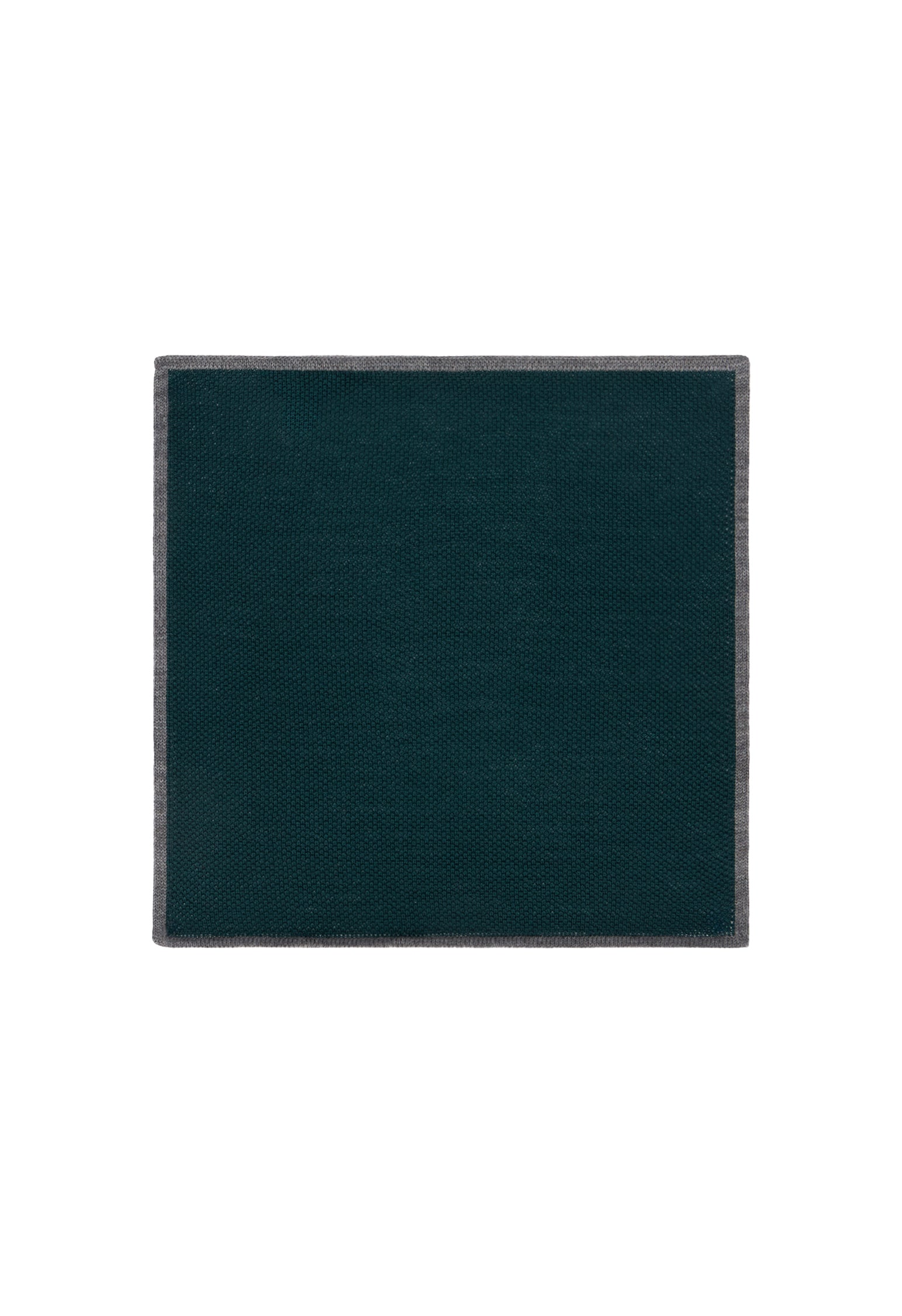 Green Silk pocket square with contrasting piping