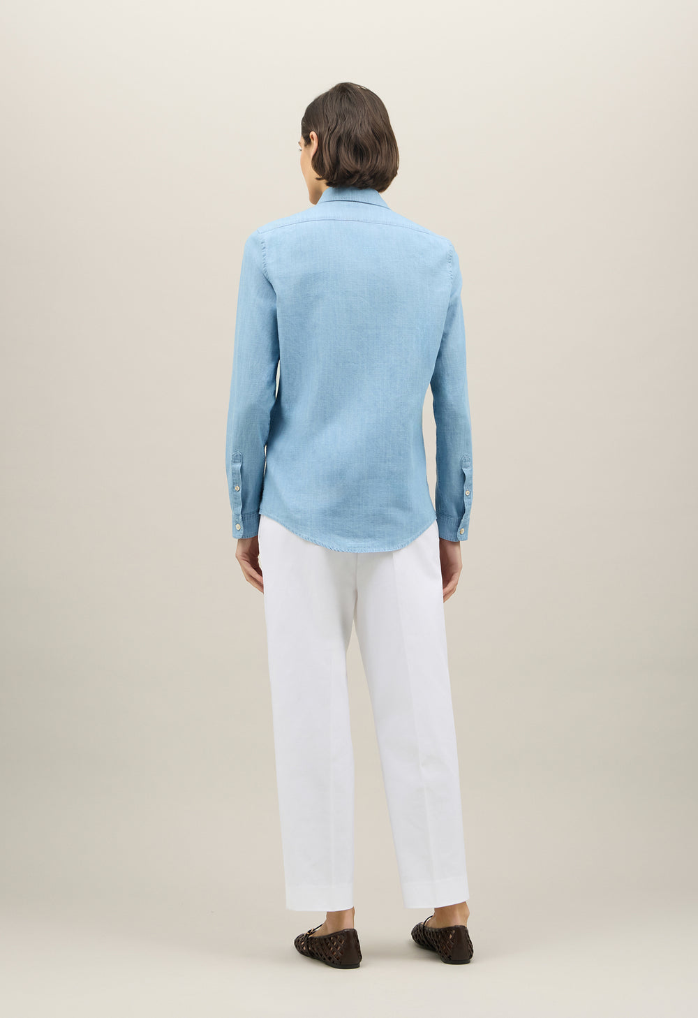 Camicia western in denim blu chiaro