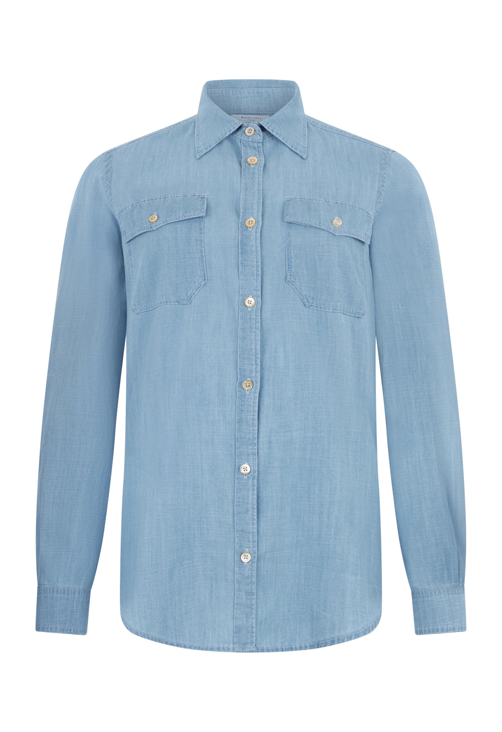 Camicia western in denim blu chiaro