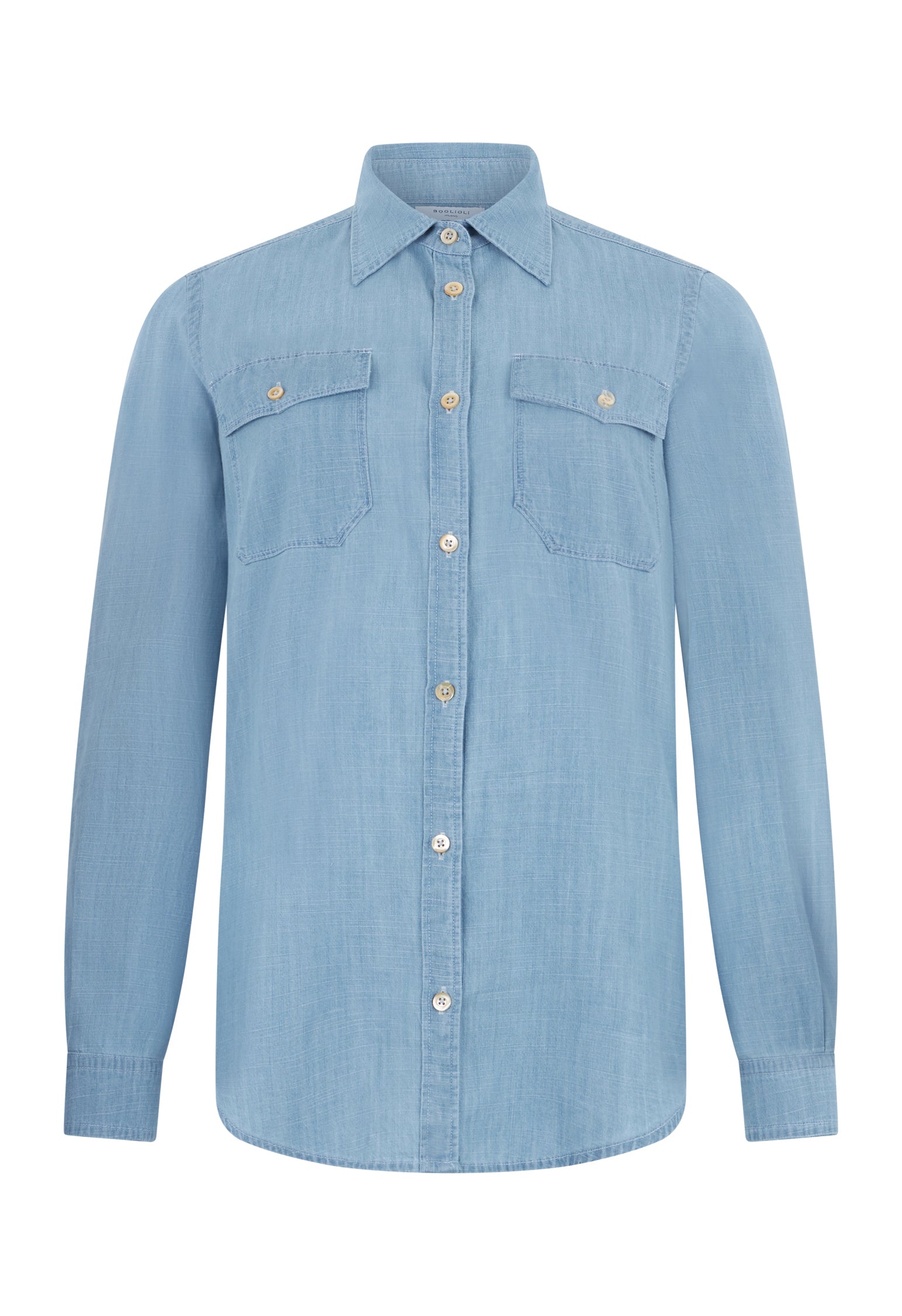 Camicia western in denim blu chiaro