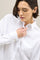 Camicia over in cotone popeline bianca