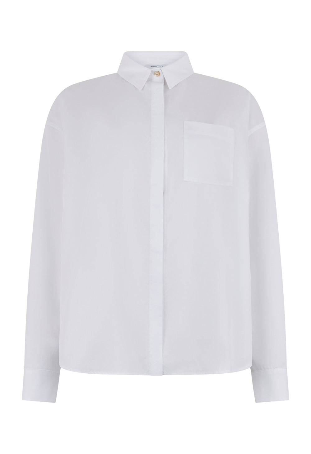 Camicia over in cotone popeline bianca