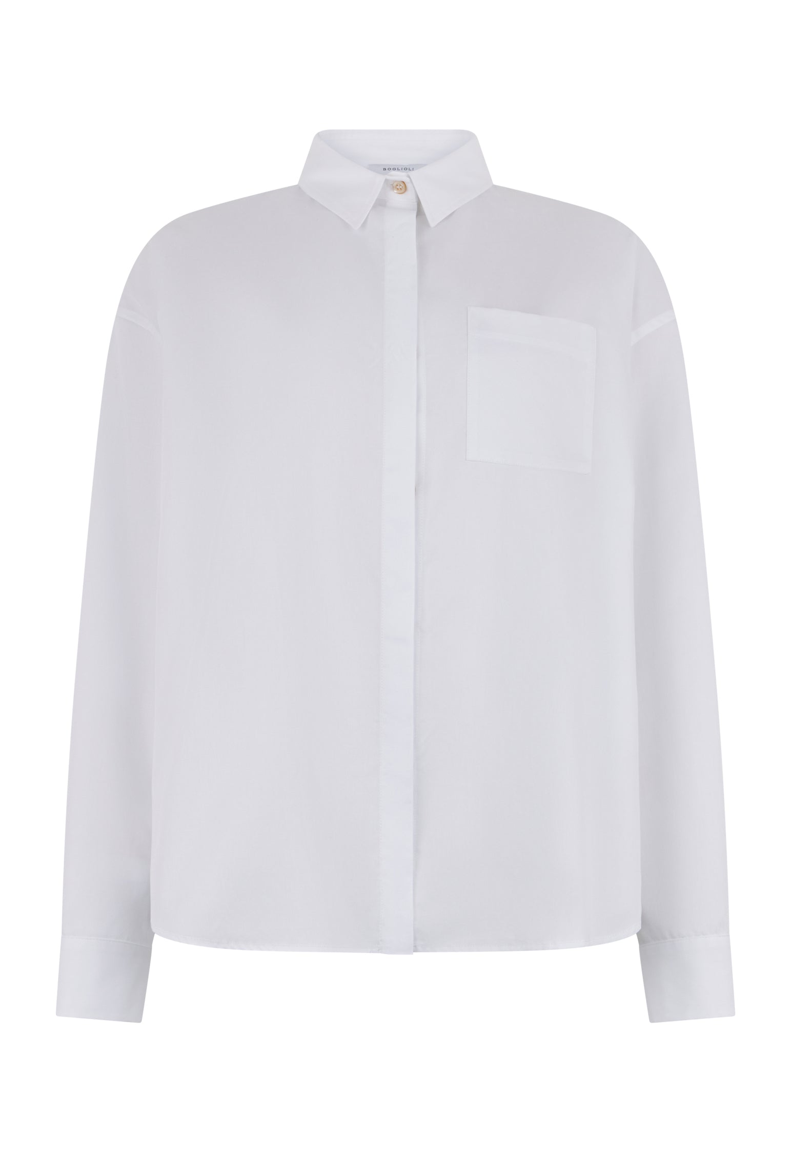 Camicia over in cotone popeline bianca
