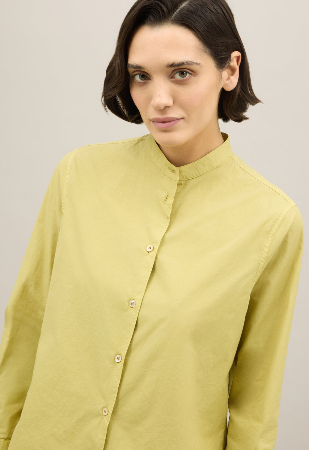 Green Cotton Popeline Guru Shirt