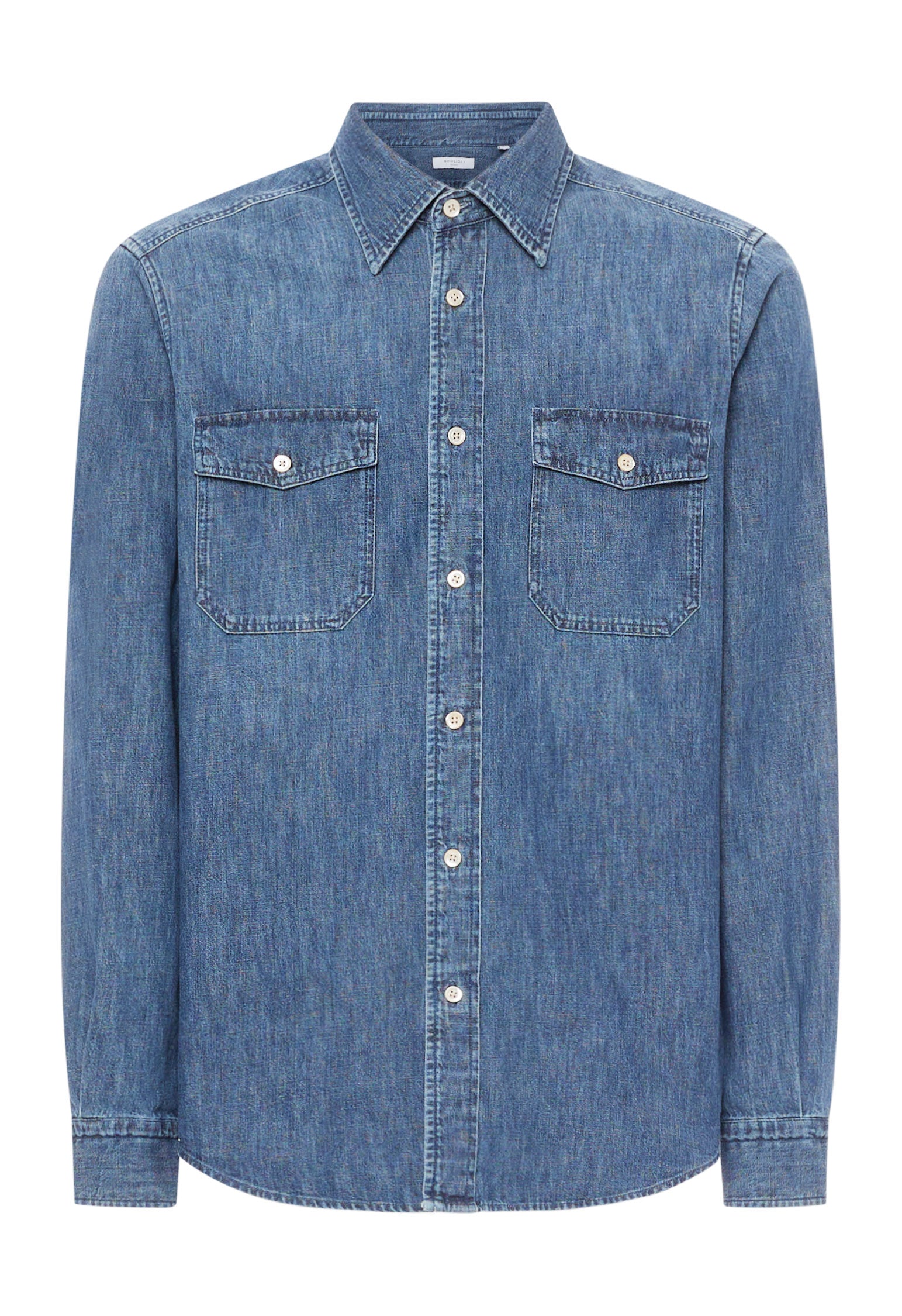 Camicia western in denim blu