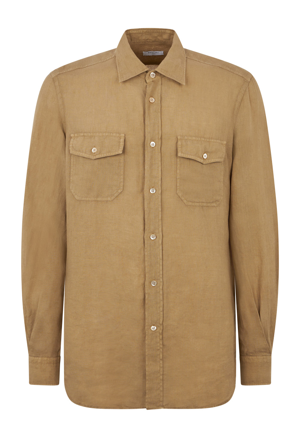 Dark Beige Linen Western Shirt