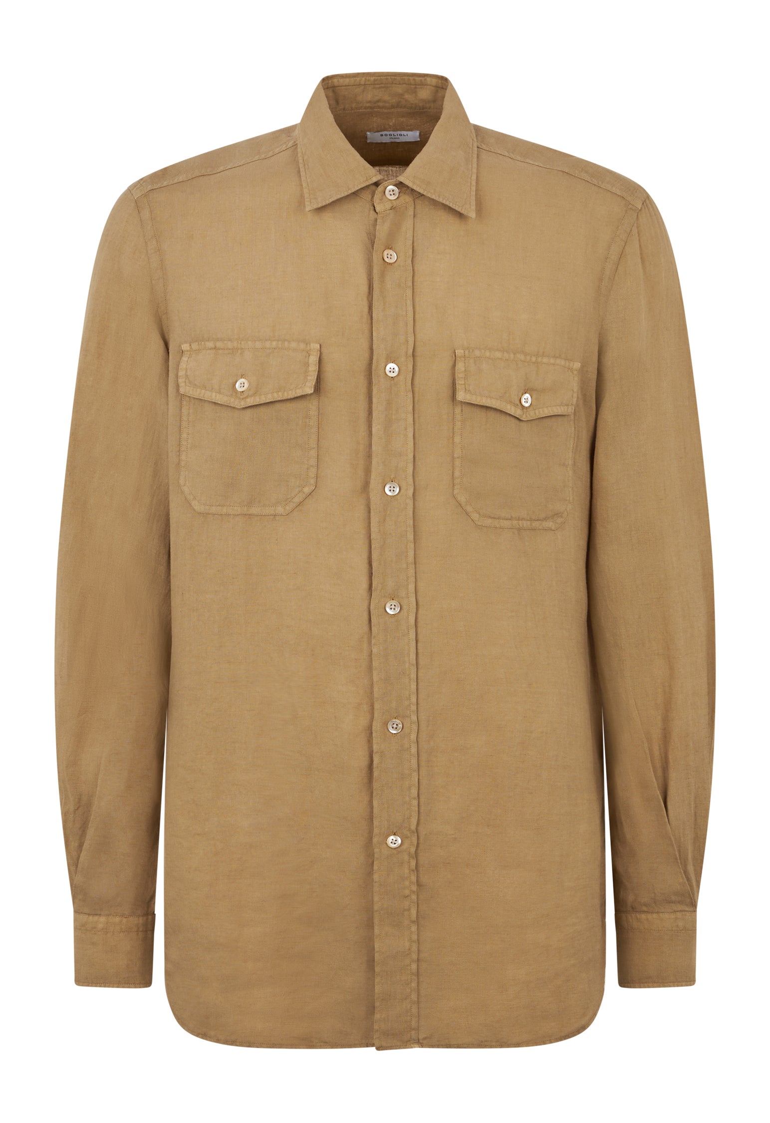 Dark Beige Linen Western Shirt