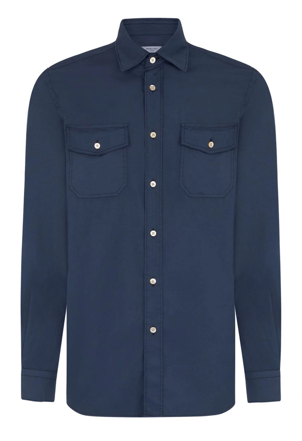 Blue Garment-dyed poplin Shirt