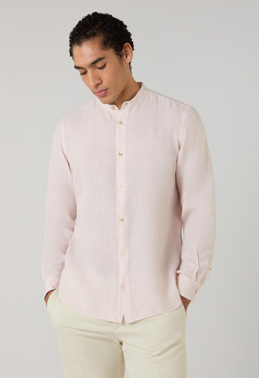 Pastel Pink Garment Dyed Linen Guru Shirt