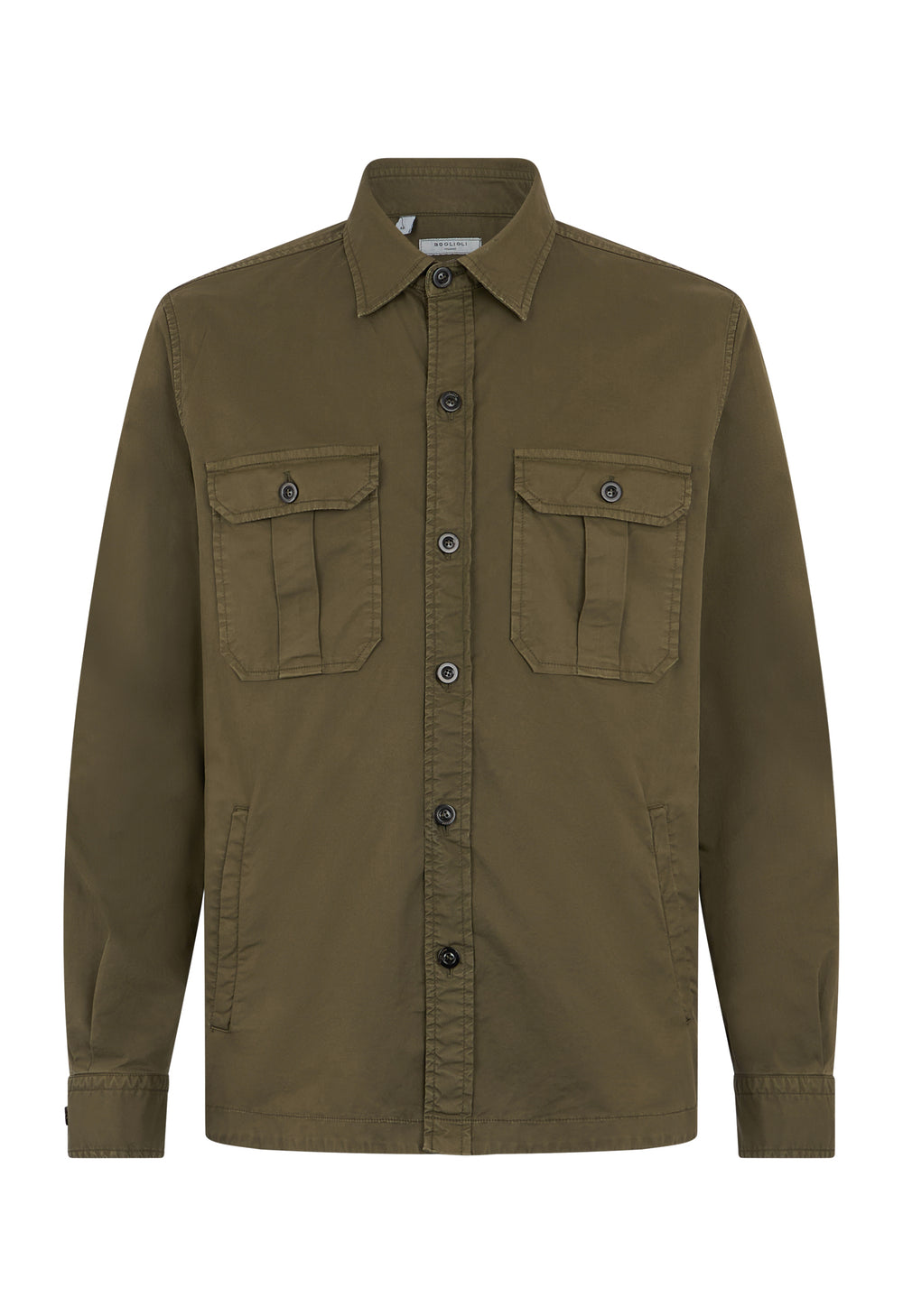 Overshirt in cotone tinto in capo verde