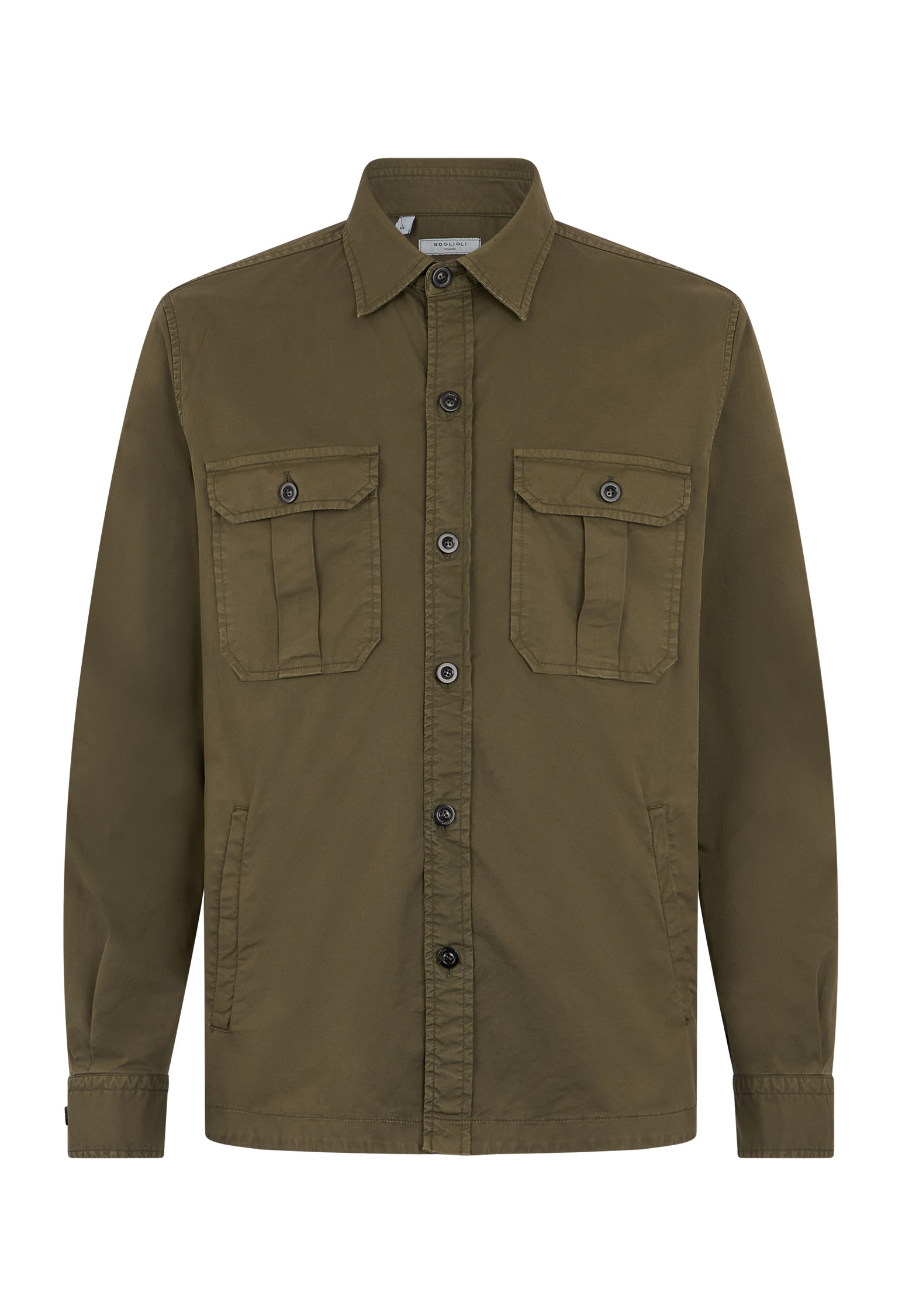 Overshirt in cotone tinto in capo verde