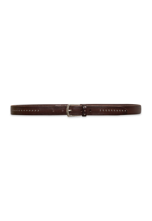 Cintura in pelle marrone