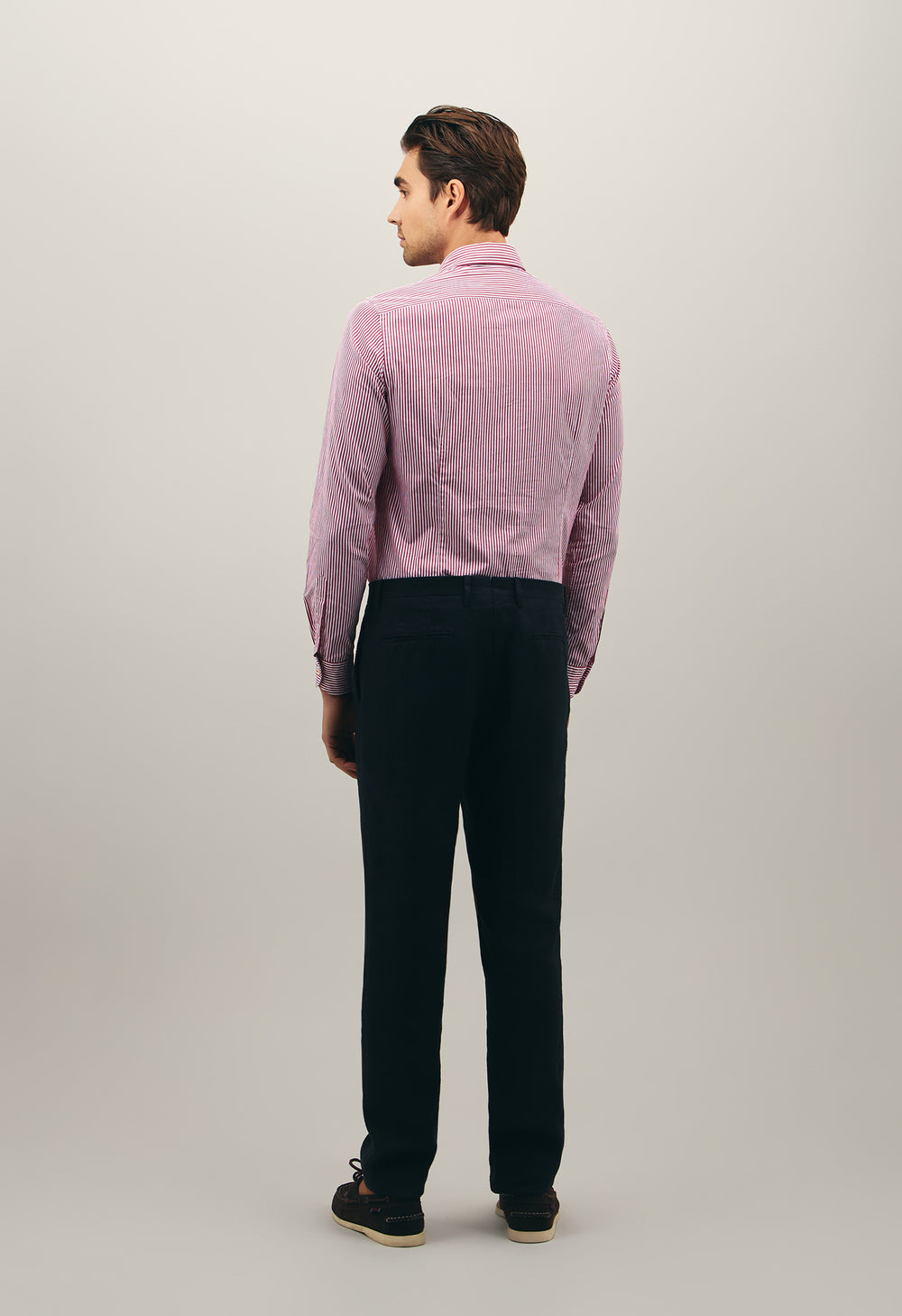Camicia a righe in popeline rosso
