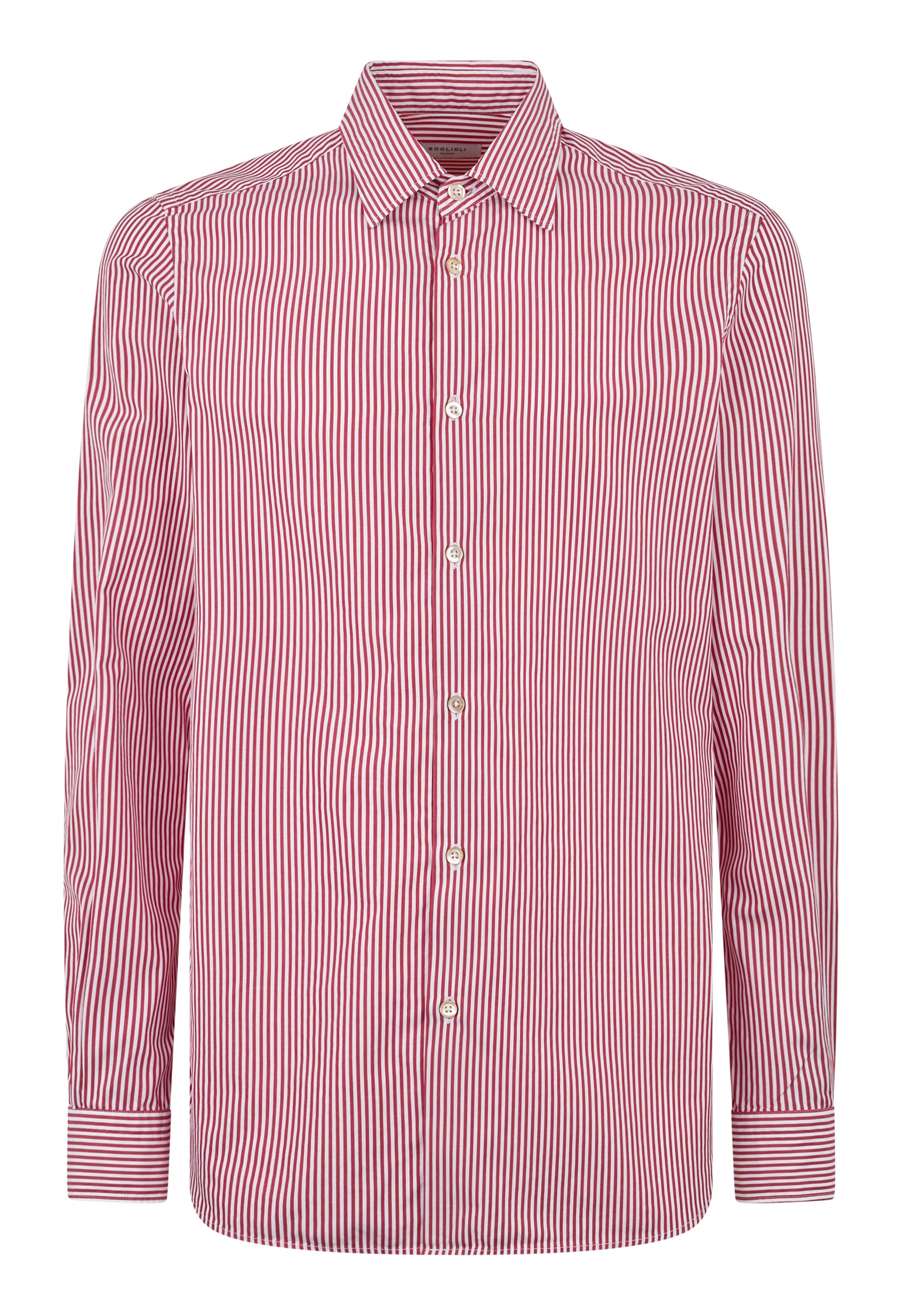 Camicia a righe in popeline rosso