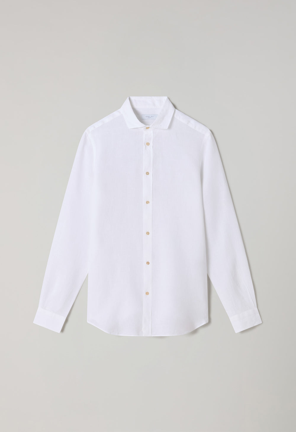 White Garment Dyed Linen Tailored Shirt