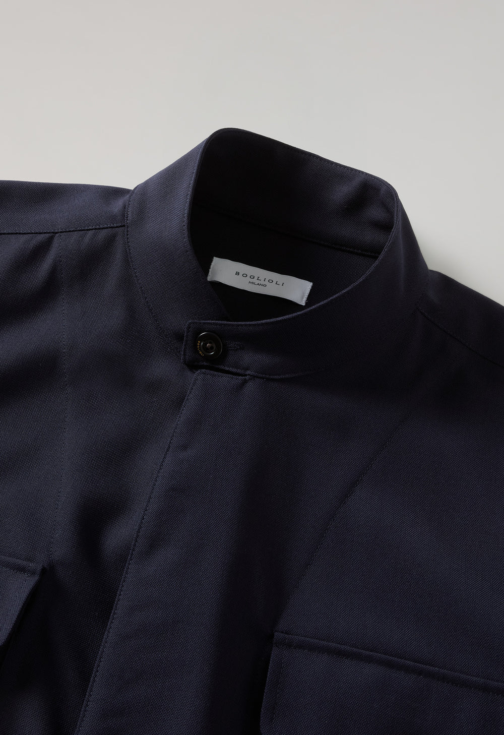 Blue Wool Canvas Overshirt