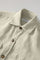 Beige Garment Dyed Linen Overshirt