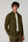 Overshirt in lino tinto in capo verde