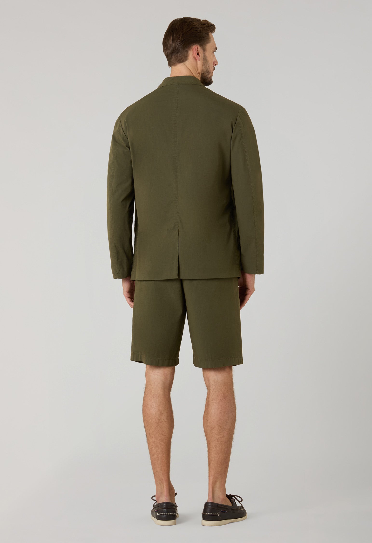 Abito Khaki Bermuda in popeline tinto in capo verde
