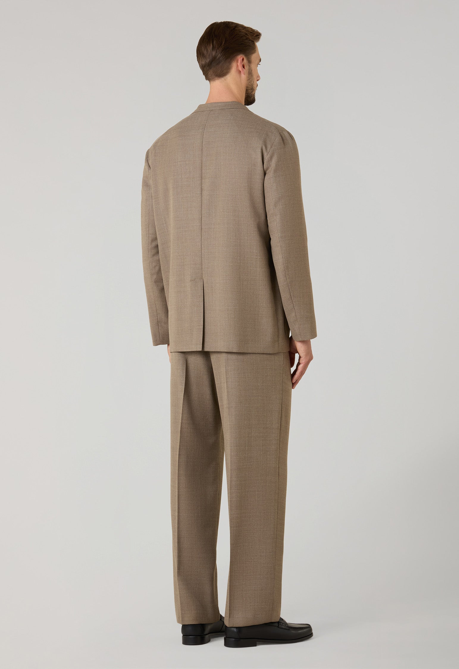 Beige Light Wool Honeycomb Fluid Suits