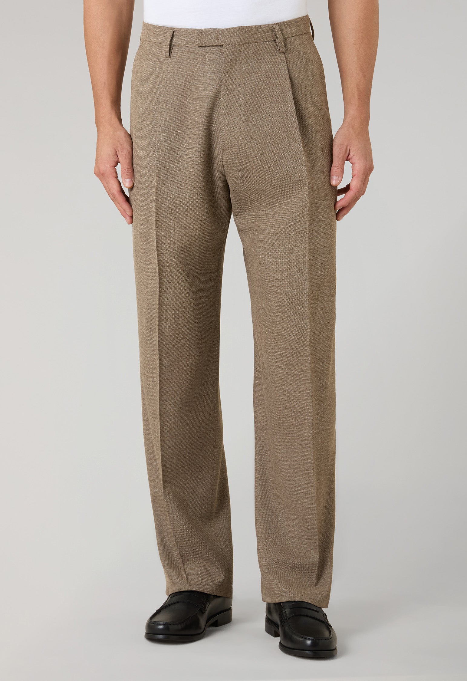 Beige Light Wool Honeycomb Fluid Suits