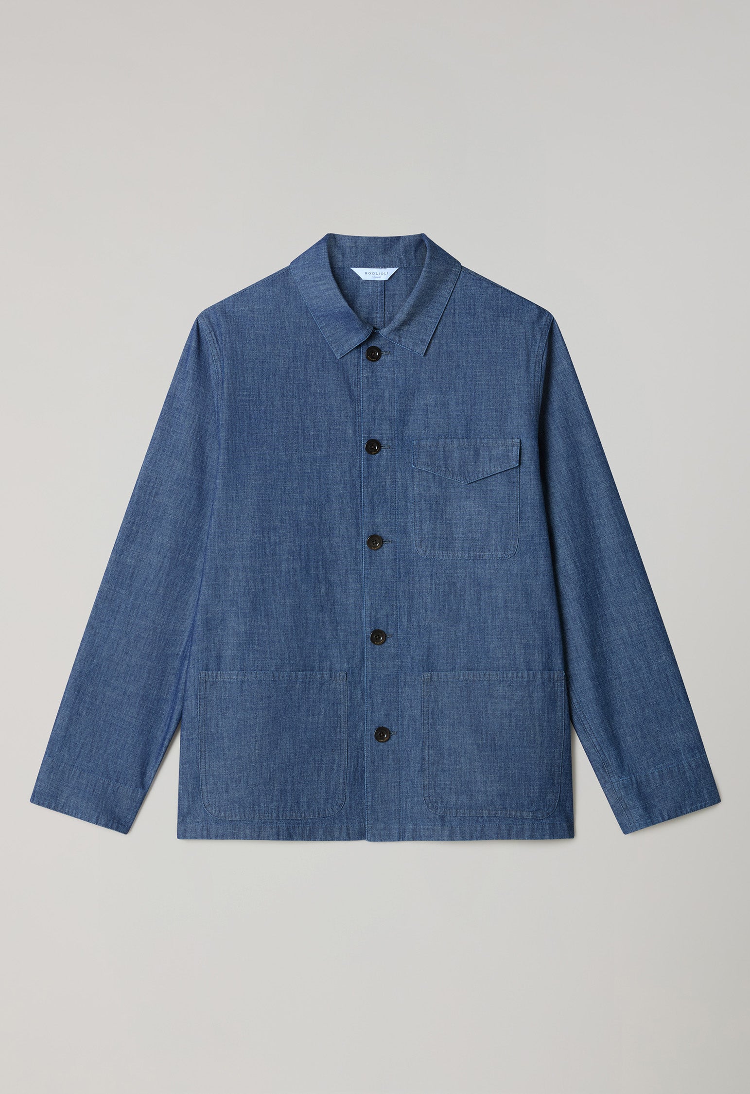 Blaue Indaco Denim Arbeiterjacke