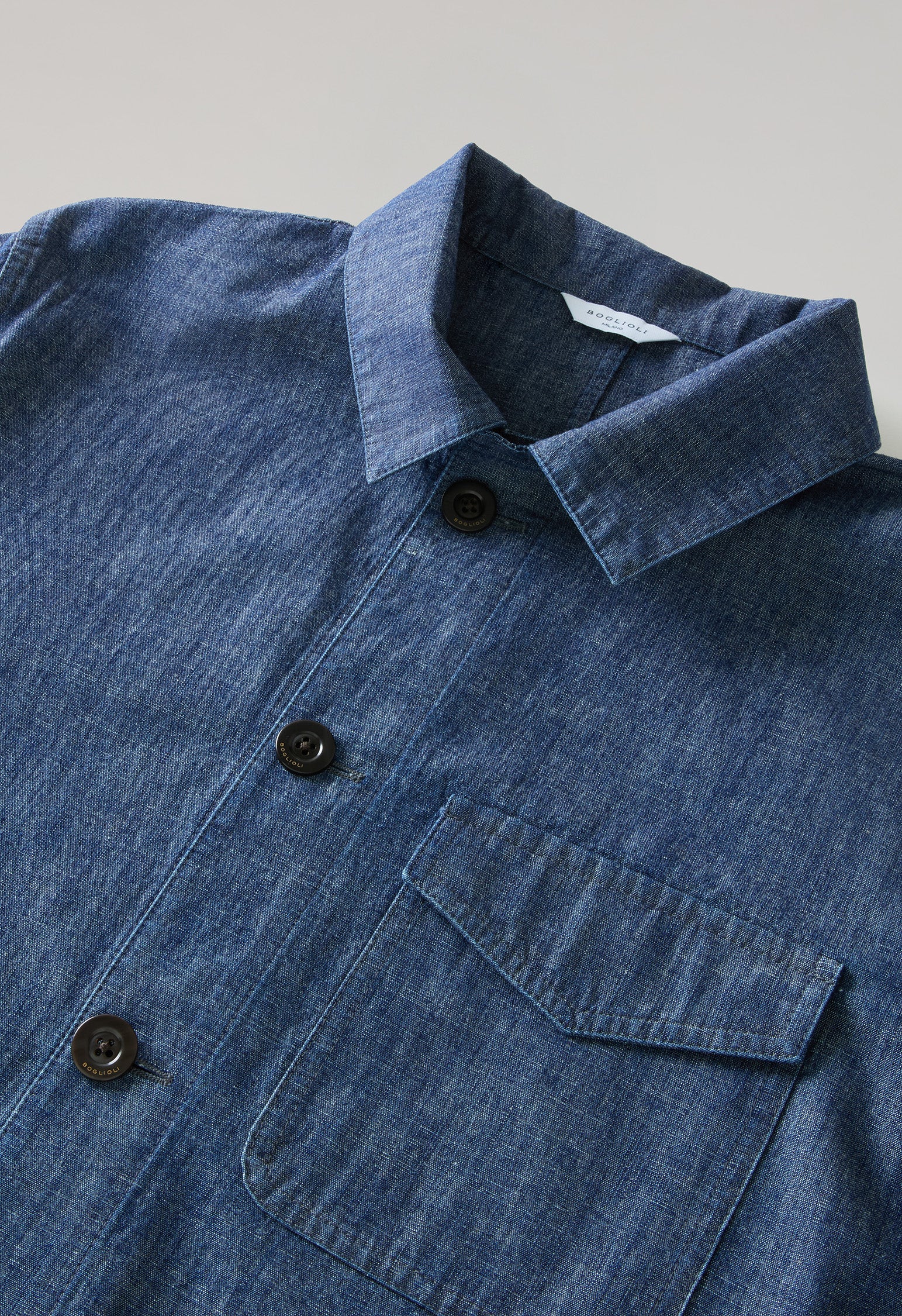 Blaue Indaco Denim Arbeiterjacke