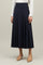Blue Light Wool Pleated Skirt