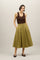 Green Light Popeline pleated Skirt