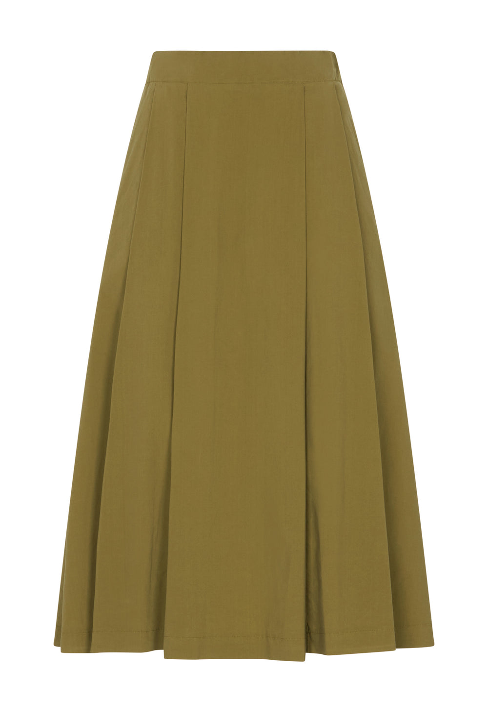 Green Light Popeline pleated Skirt