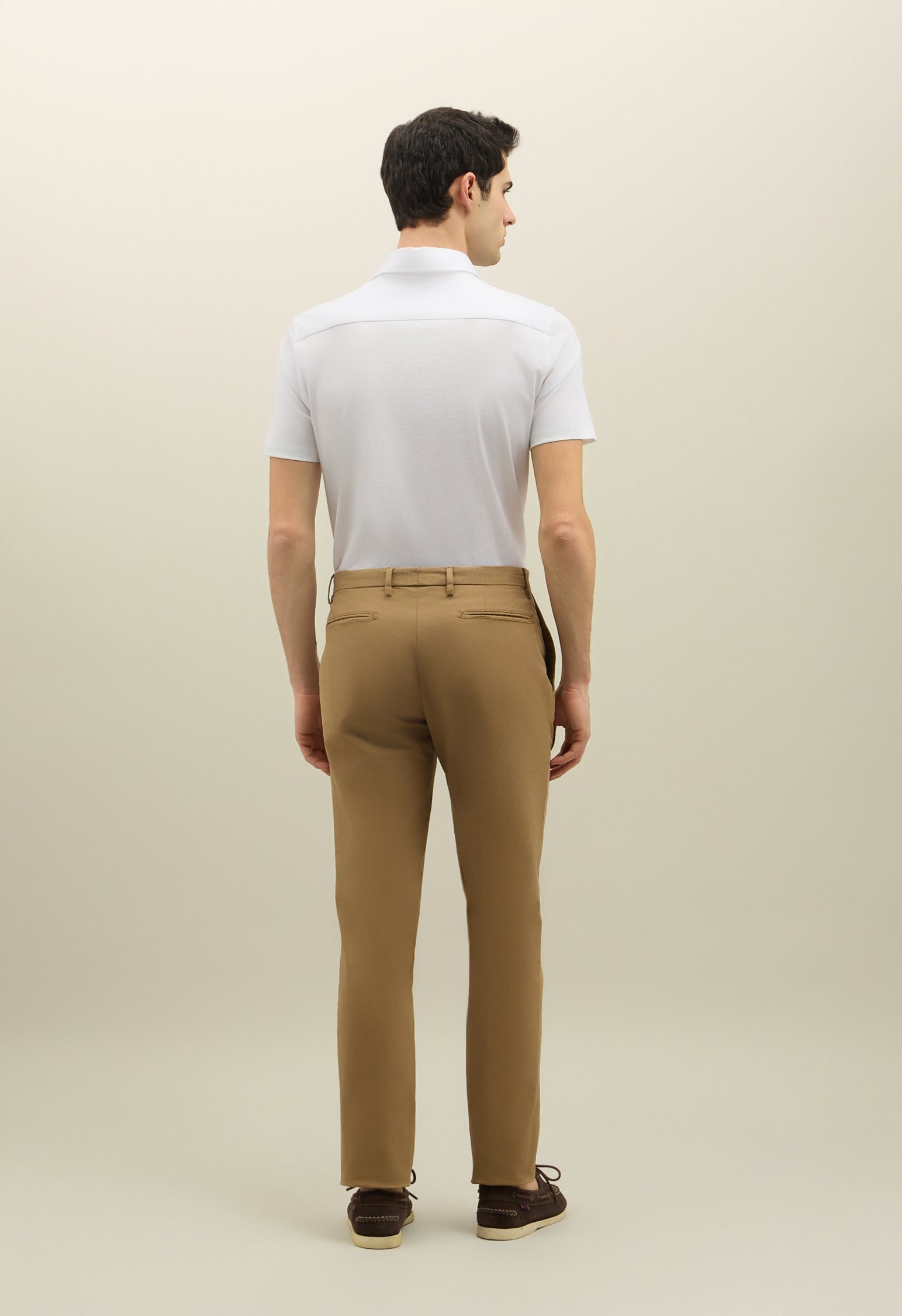 Chino straight in cotone stretch marrone