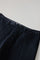 Blaue stückgefärbte Hose aus Baumwolle mit Mikro-Fischgrätmuster