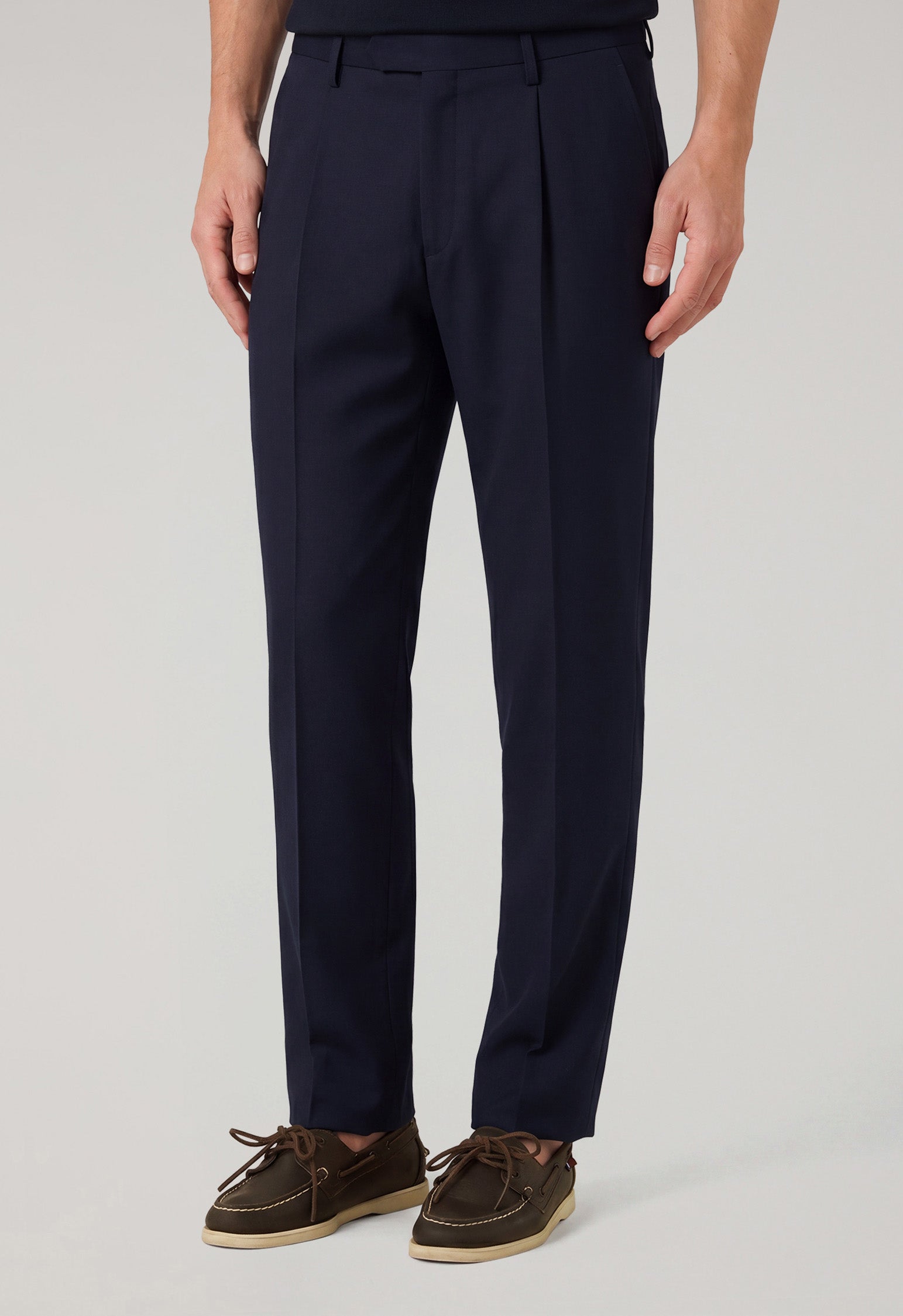 Blue Wool Canvas Trousers