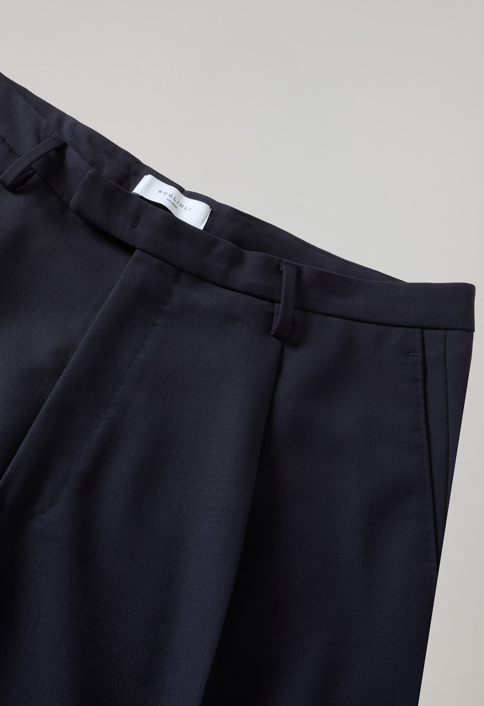 Blue Wool Canvas Trousers