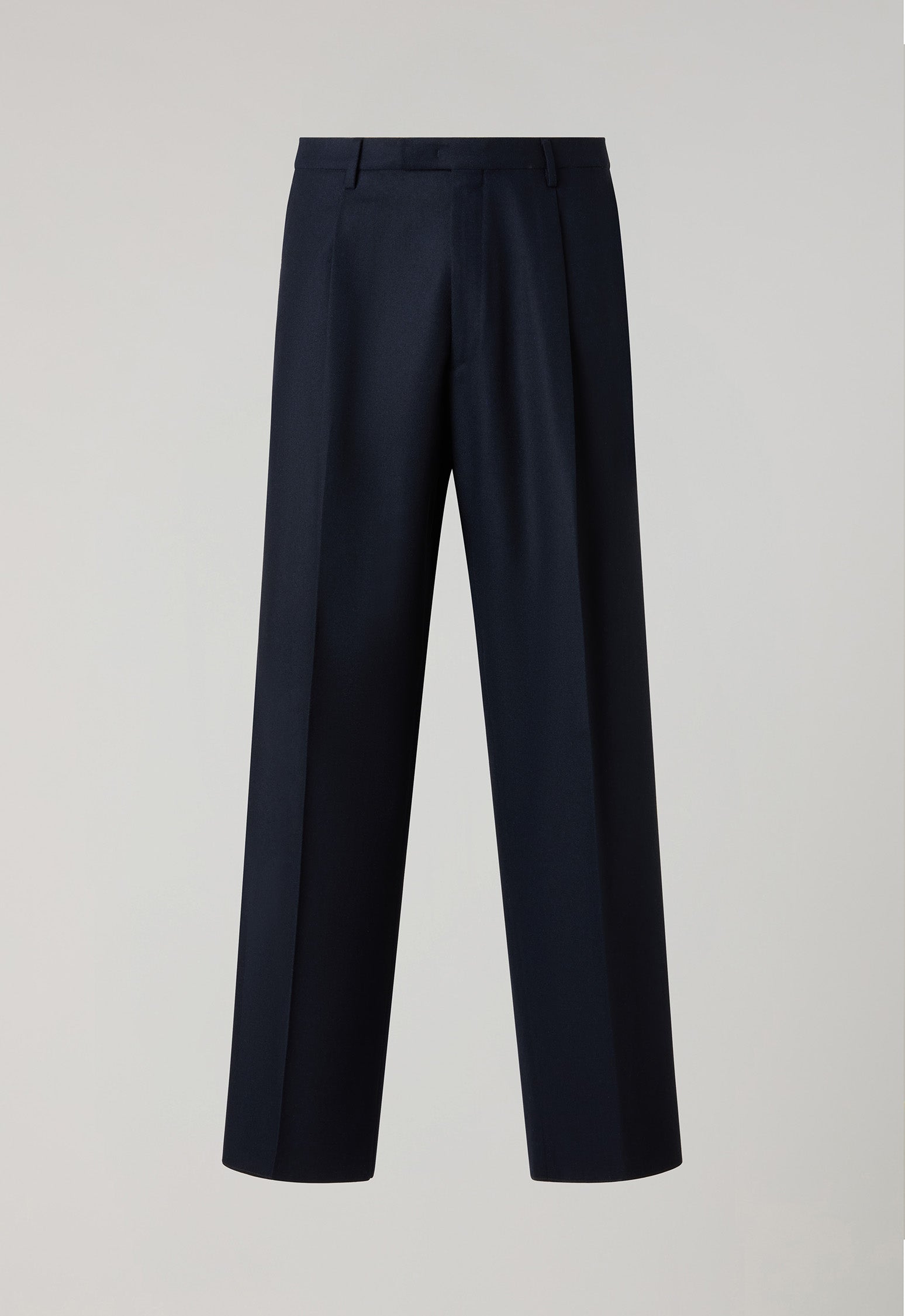 Dunkelblaue, fließende Hose aus Flanell
