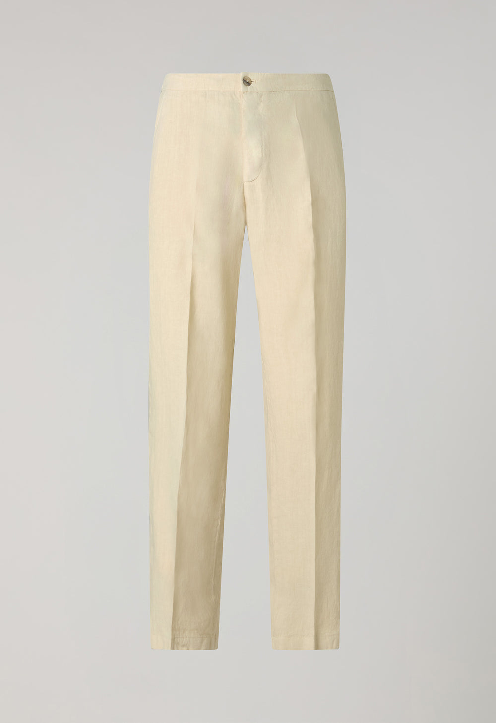 Beige Garment Dyed Linen Joggers