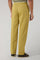Joggers in gabardina di cotone e lino tinto in capo khaki chiaro
