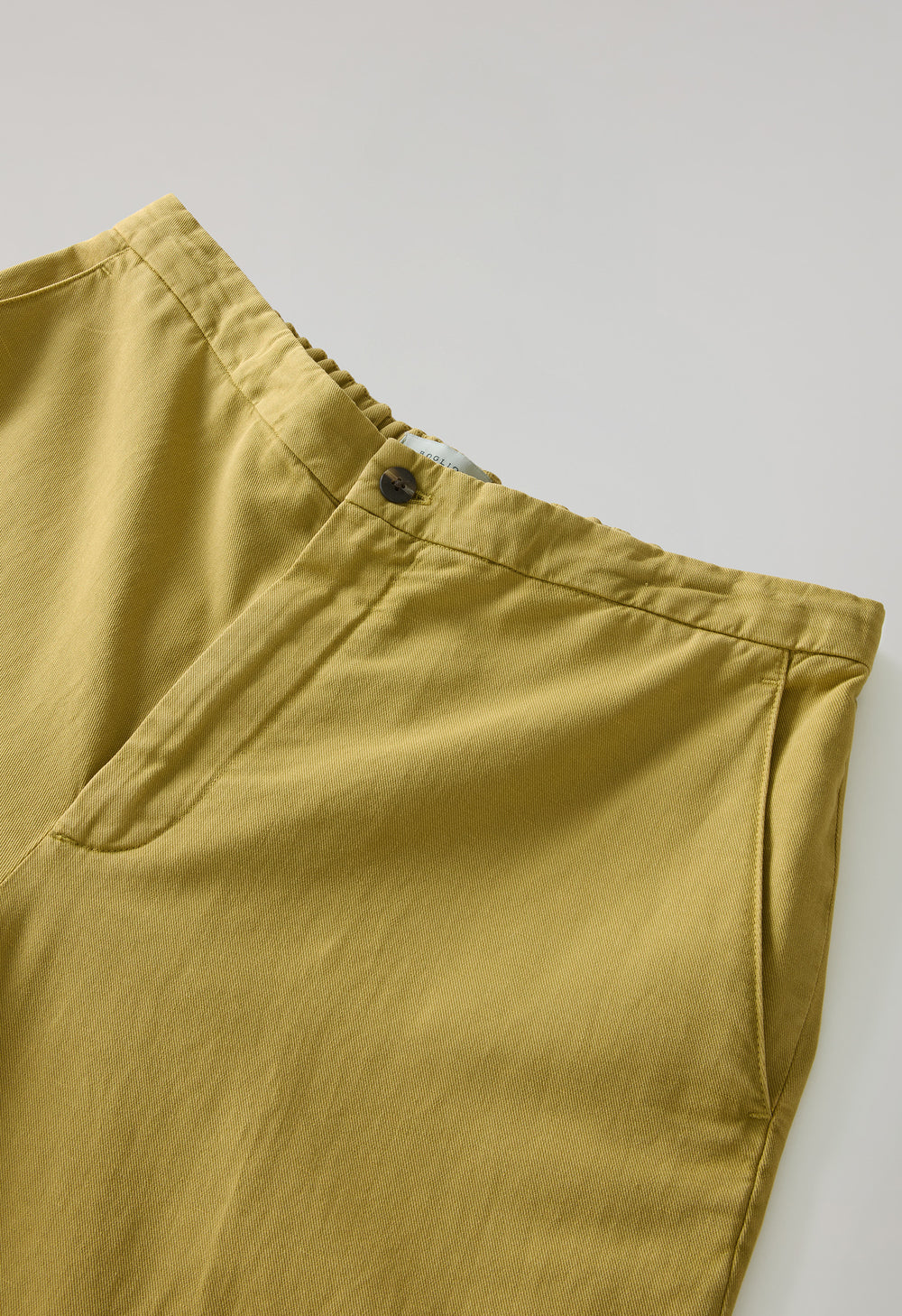 Joggers in gabardina di cotone e lino tinto in capo khaki chiaro