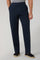 Joggers in gabardina di cotone e lino tinto in capo blu