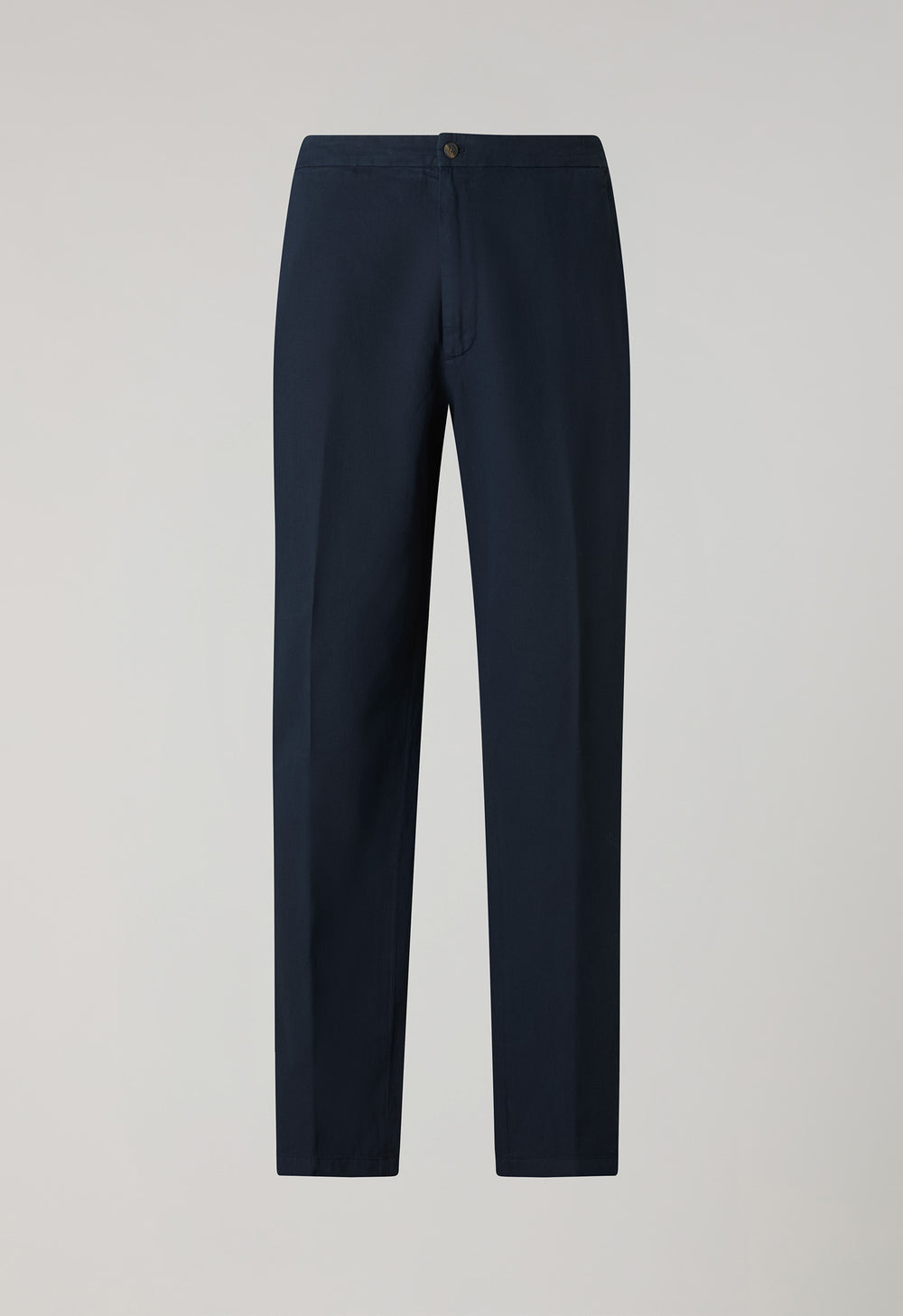 Joggers in gabardina di cotone e lino tinto in capo blu