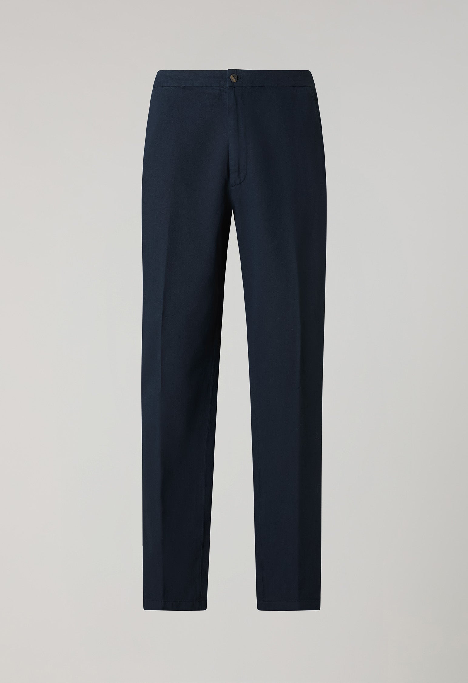 Joggers in gabardina di cotone e lino tinto in capo blu