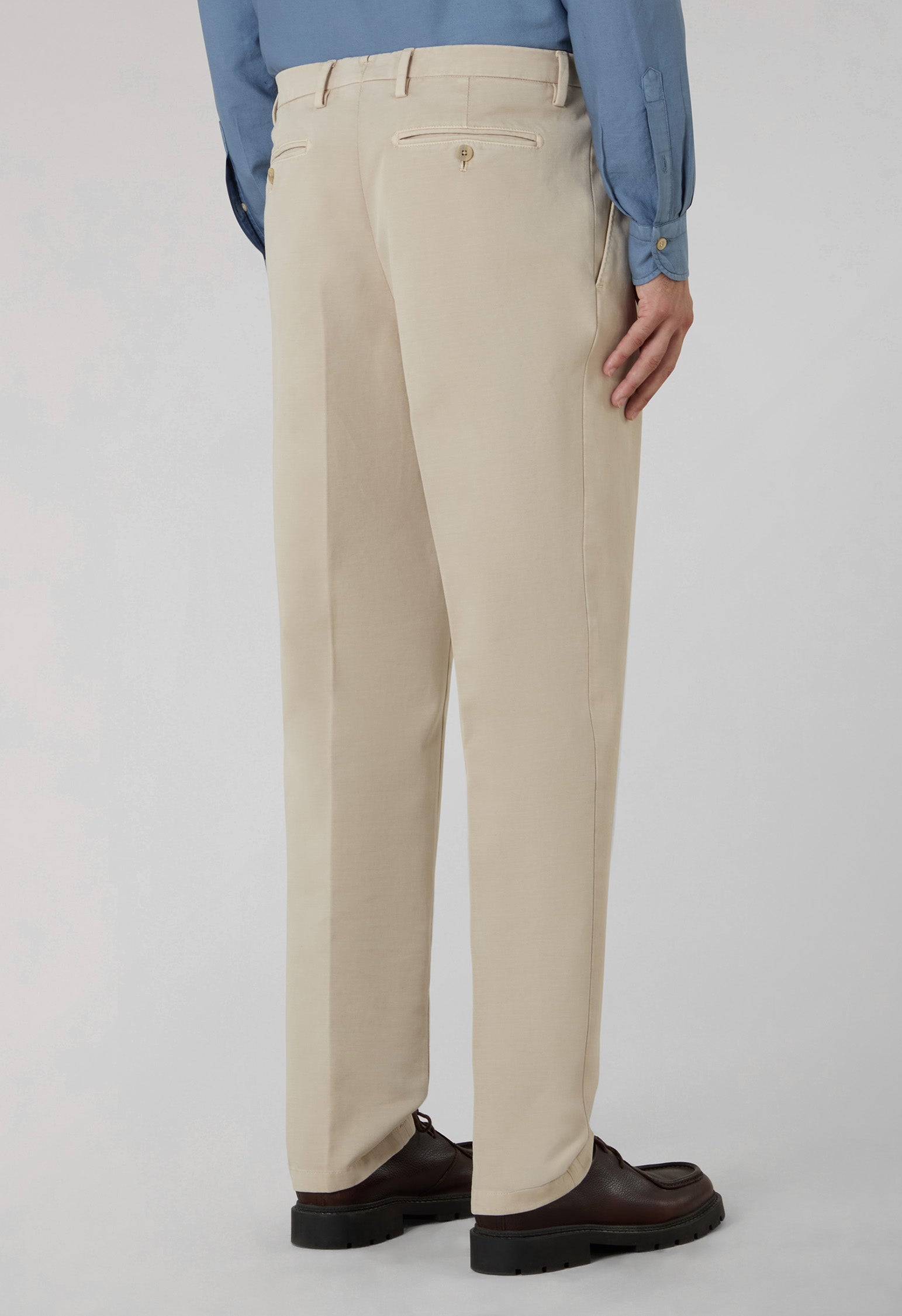 Pantalone Roma in cotone soft tinto in capo bianco