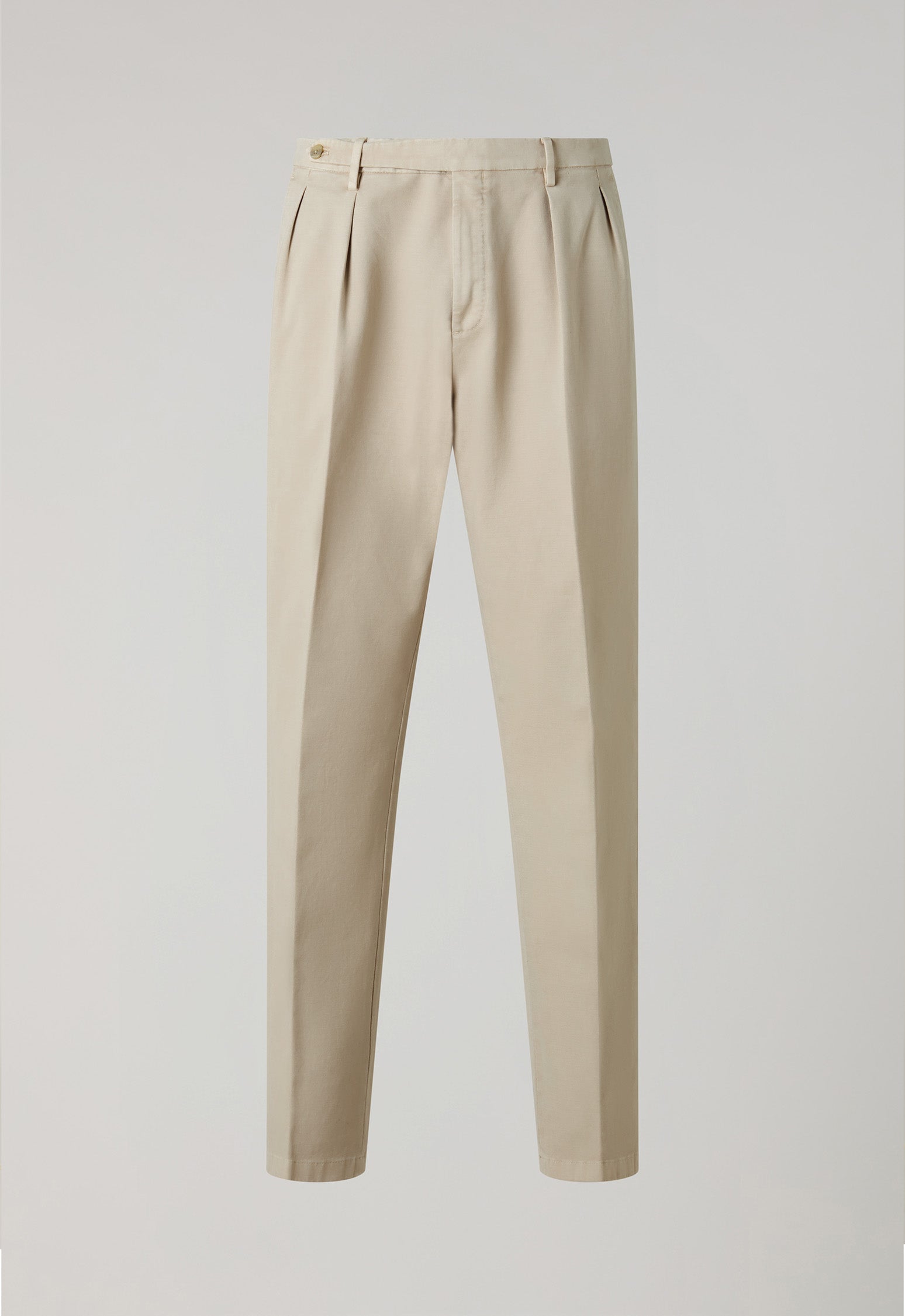 Pantalone Roma in cotone soft tinto in capo bianco