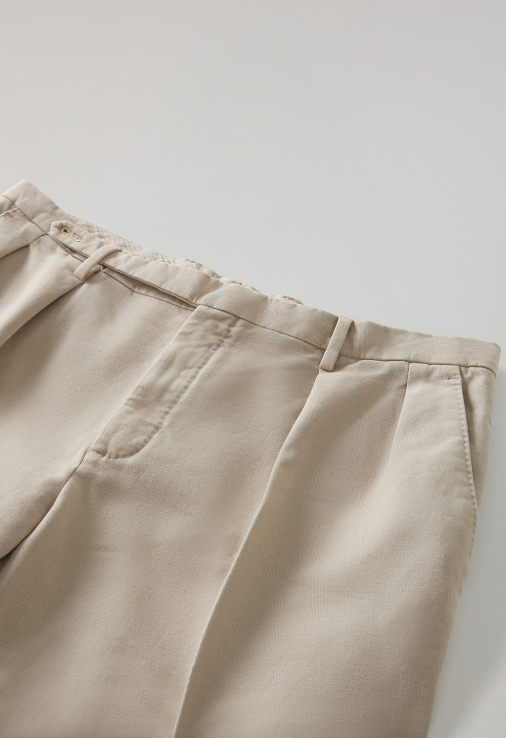Pantalone Roma in cotone soft tinto in capo bianco