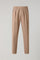 Beige Garment Dyed Soft Cotton Roma Trousers