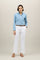 White Cotton Flared Trousers
