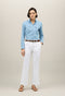 White Cotton Flared Trousers