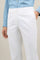 White Cotton Flared Trousers