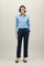 Blu Wool twill straight Trousers